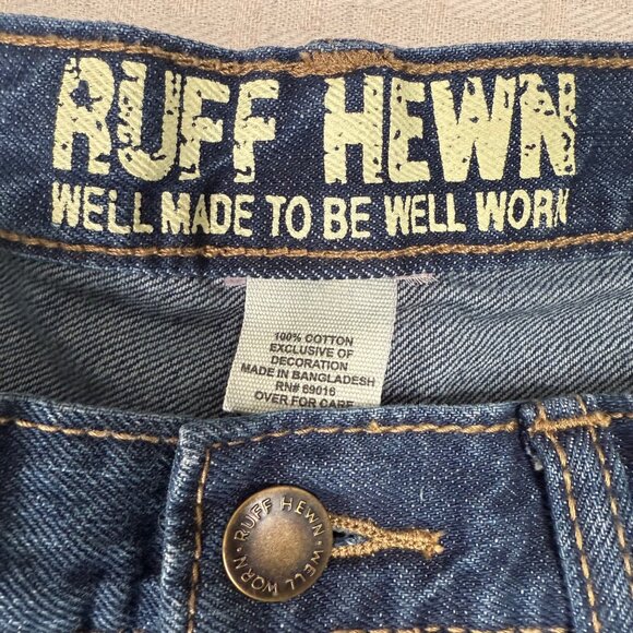 Ruff Hewn Mens 34x30 Classic Blue Denim Relaxed Fit Jeans - Picture 4 of 9